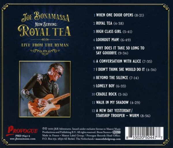 Joe Bonamassa – Now Serving Royal Tea Live From The Ryman - back