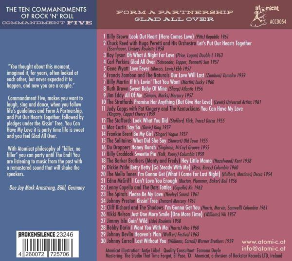 Various Artists - The Ten Commandments Of Rock ‘n’ Roll - Commandment Five – Form A Partnership Glad All Over- back