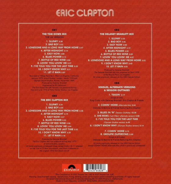 Eric Clapton – Anniversary Edition - back