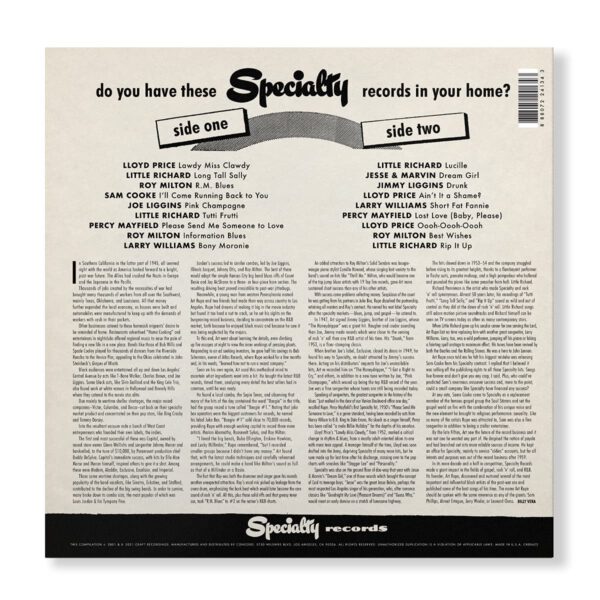 Various Artists - Rip It Up The Best Of Specialty Records - back