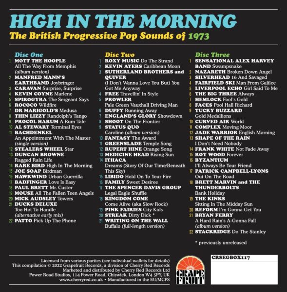 High In The Morning – British Progressive Pop Sounds Of 1973 - back