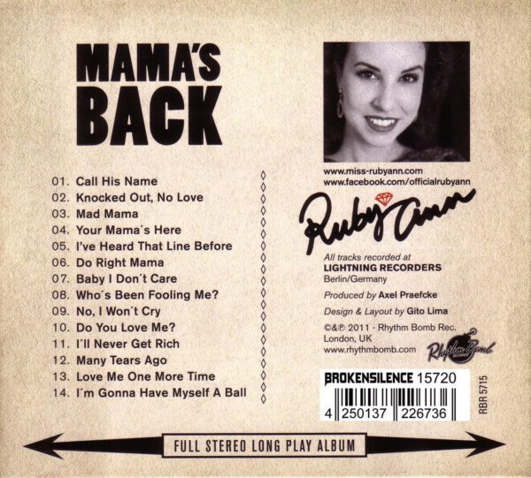 Ruby Ann - Mama’s Back - back