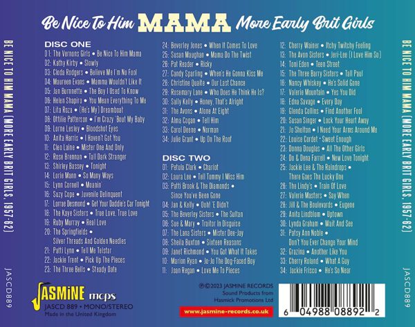 Various Artists - Be Nice To Him Mama – More Early Brit Girls 1957-1962 - back