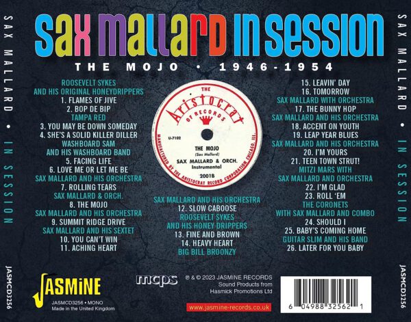 Sax Mallard In Session – The Mojo 1946-1954 - back