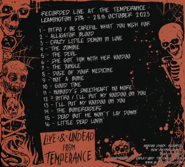 Jo Carley & The Old Dry Skulls - Live and Undead From Temperance -back