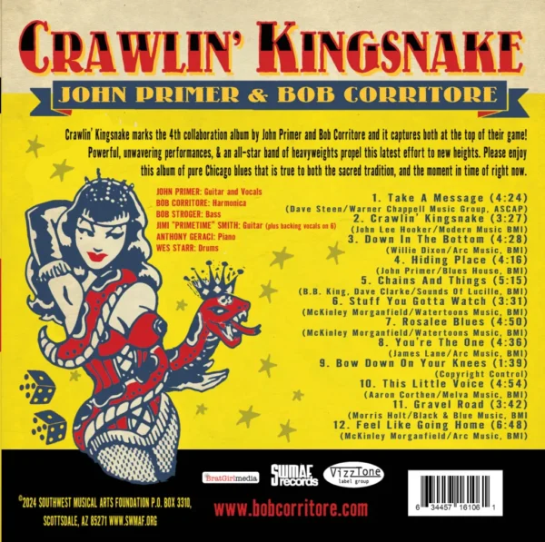John Primer & Bob Corritore – Crawlin’ Kingsnake - back